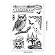 GLOBLELAND Halloween Clear Stamps Owl Pumpkin Skull Candle Bat Silicone Clear Stamp Seals for Cards Making DIY Scrapbooking Photo Journal Album Decoration DIY-WH0167-56-915-6