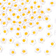 Olycraft circa 61 pz conchiglia bianca naturale perline floreali fili perla conchiglia smalto perline fiore perline fiore arancione a doppia faccia per donna fai da te creazione di gioielli artigianali collana braccialetto 6~7mm SHEL-OC0001-02-1