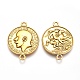 Flat Round with Word Tibetan Style Alloy Links TIBE-5236-AG-FF-3