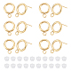 UNICRAFTALE 20pcs Real 24K Gold Plated Round Earring Stainless Steel Stud Earring with 30pcs Plastic Ear Nuts 16.5mm Hypoallergenic Earrings Posts with Horizontal Loops for Jewelry Making STAS-UN0038-68-1