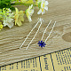 Lady's Hair Accessories Silver Color Iron Rhinestone Flower Hair Forks PHAR-S184-06-1