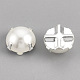 ABS Plastic Imitation Pearl Shank Buttons BUTT-T002-8mm-01S-2
