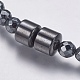 Colliers de perles de mala en hématite synthétique non magnétique NJEW-K096-11-3