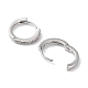 Rhodium Plated 925 Sterling Silver with Clear Cubic Zirconia Hoop Earrings EJEW-K258-11P-2
