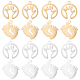 DICOSMETIC 16Pcs 2 Style 201 Stainless Steel Laser Cut Pendants STAS-DC0001-03-1