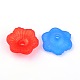Mixed Frosted Flower Shaped Transparent Acrylic Bead Caps X-PAF087Y-2
