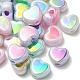 32Pcs 4 Colors UV Plating Rainbow Iridescent Acrylic Beads OACR-YW0001-32A-2