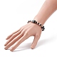Colonne avec mauvais œil au chalumeau et bracelet extensible en perles de verre pour femme BJEW-JB08634-05-3