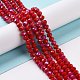 Electroplate Opaque Solid Color Glass Beads Strands EGLA-A034-P8mm-L04-4