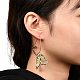 Butterfly Glass Beads Dangle Earrings for Girl Women EJEW-JE04658-03-3