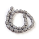 Brins de perles de pierre de lave naturelle galvanisées G-E497-D-2