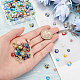 OLYCRAFT About 151 Pcs Handmade Flower Millefiori Lampwork Glass Beads 3 Styles Flat Round Handmade Glass Beads Coloured Glaze Beads Loose Mosaic Beads for Jewelry Bracelet Necklace Making DIY Craft LAMP-OC0001-70-3