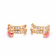 Brass Micro Pave Cubic Zirconia Cuff Earrings EJEW-S210-022-NR-2