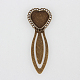 Iron Bookmark Heart Cabochon Settings for Bezel X-PALLOY-N0084-26AB-NF-1