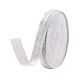 平らな弾性ゴムコード/バンド  ウェビング衣類縫製アクセサリー  紙カード付き  ライトグレー  15x0.5ミリメートル  10メートル/カードについて EC-WH0008-01-3