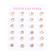 304 Stainless Steel Ear Studs STAS-I113-06G-3