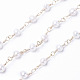 Cadenas de perlas naturales hechas a mano KK-I651-04G-1