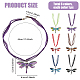 FIBLOOM 6Pcs 6 Colors Alloy Enamel Butterfly Pendant Necklaces Set with Rhinestone NJEW-FI0001-06-2