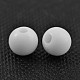 6MM White Chunky Bubblegum Acrylic Round Solid Beads X-PAB702Y-5-2