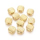 チベット風合金ビーズ  花の正方形  ゴールドカラー  鉛フリー＆カドミウムフリー  10.5x10.5x3.5mm  穴：1.5mm X-LF10885Y-G-1