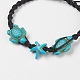 Dyed & Synthetic Turquoise Braided Bead Bracelets BJEW-JB03766-2