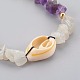 Bracelets de perles tressées avec améthyste naturelle et pierre de lune blanche BJEW-JB04080-02-3