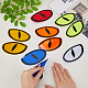 SUPERFINDINGS 6 Sheets 6 Colors Eye Shape Waterproof PET Car Stickers STIC-FH0001-11-3