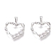 Brass Micro Pave Clear Cubic Zirconia Charms ZIRC-O035-28P-1