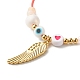 Акриловый плетеный браслет из бисера с сердцем и злым глазом для девочек-подростков BJEW-JB06997-05-4