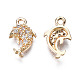 Brass Micro Pave Clear Cubic Zirconia Charms KK-S359-091-RS-3