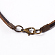 Largo cordón de cuero collares retro colgante dragón NJEW-L137-04-3