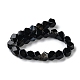 Brins de perles rondes coupées en étoile d'agate noire naturelle G-M418-C14-01-3