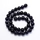 Synthetic Blue Goldstone Round Beads Strands G-O047-11-6mm-3