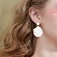 Anattasoul 2 par de aretes colgantes con forma de concha de resina de 2 colores con cuentas de perlas de imitación EJEW-AN0002-62-6