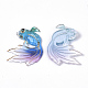 UV印刷アクリルパーツ  スプレー塗料ボトム  金魚  ドジャーブルー  30x25x4mm  穴：1mm X-TACR-R149-04-2