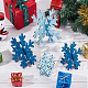CREATCABIN 8Pcs Christmas Wooden Snowflake Decor Winter Snowflake Signs 3D Snowflake Tabletop Decor Large Snowflake Centerpiece Christmas Tiered Display Decoration Ornaments for Xmas Home Party Blue AJEW-WH0258-740-4