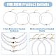 Fibloom 4 pcs 4 style coeur et mauvais œil et infini et barre en laiton strass pendentif colliers sertis de chaînes de perles d'imitation de perles pour les femmes BJEW-FI0001-30-4