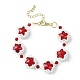 Miyuki glass seed & lampwork & strass tressé bracelets chaîne à maillons étoiles BJEW-MZ00038-02-1