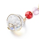 Galvanoplastie octogone perles de verre pendentif décorations HJEW-JM00775-01-4