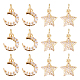 Nbeads 12Pcs 2 Styles Brass Micro Pave Clear Cubic Zirconia Charms ZIRC-NB0001-51G-1