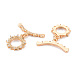 Brass Micro Pave Clear Cubic Zirconia Toggle Clasps KK-S356-579-NF-4