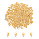 Unicraftale über 200 Stück goldene Teardrop-Kettenlaschen Edelstahl-Kettenverlängerungsverbinder mit 2 Löchern Endkette Drop Charms Terminatoren Charm-Anschlüsse für DIY-Schmuckherstellung STAS-UN0007-36G-2