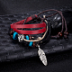 Verstellbar lässig unisex Leder mehradrige Armbänder BJEW-BB15566-B-10