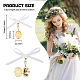SUPERFINDINGS 2PCS Brass Wedding Bouquet Charms Locket Pendant Decorations with Acrylic Imitated Pearl Beads and Satin Ribbon Golden Oval Rial Angel Photo Pendants HJEW-AB00212-2