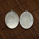 40x30mm couverture de clair cabochon ovale en verre et en alliage antique argent blanc supports pendentif cabochon pour bricolage de création de portrait pendentif DIY-X0154-AS-LF-4