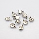 Trendy Original Color 304 Stainless Steel Faceted Grade A Rhinestone Flat Round Charms Pendants RB-N030-01-2