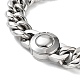 304 Stainless Steel Cuban Link Chains Bracelets for Men & Women BJEW-D031-16P-2