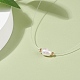 Natural Pearl Pendant Necklace with Nylon Wire for Women NJEW-JN03828-3