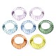 (ジュエリーパーティー工場販売)透明アクリル指輪  テクスチャ  ミックスカラー  usサイズ6 3/4(17.1mm) X-RJEW-T010-05-1
