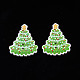 Botones navideños de madera de arce pintados con spray de 2 agujero WOOD-N005-45-2